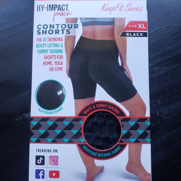 Hy-Impact peach contour shorts Keep Fit Series XL Waist  Tummy Control Workout - Picture 2 of 9
